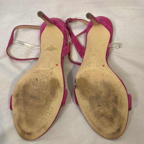 Guess Women's Kabelle4 Heeled Sandal Fuchsia Size 9 Strappy Stiletto Suede - Picture 5 of 8